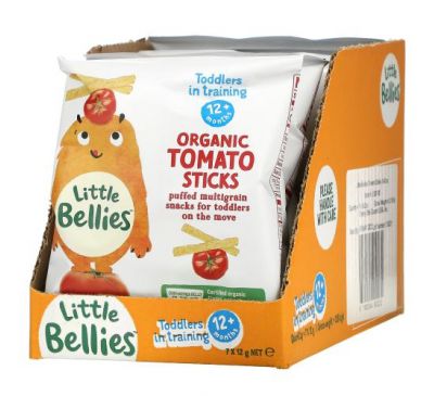 Little Bellies, Органические томатные палочки, от 12 месяцев, 6 пакетиков по 12 г (0,42 унции)