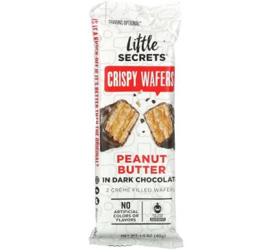 Little Secrets, Dark Chocolate Crispy Wafers, Peanut Butter, 1.4 oz (40 g)