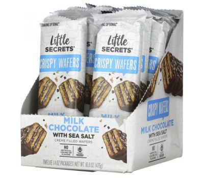 Little Secrets, Milk Chocolate Wafer, Sea Salt, 12 Pack, 1.4 oz (40 g) Each