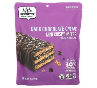 Little Secrets, Mini Crispy Wafers, Dark Chocolate with Sea Salt, 10 Individually Wrapped Minis, 3.5 oz (100 g)