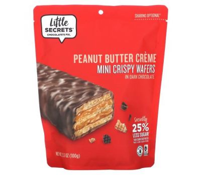 Little Secrets, Mini Crispy Wafers, Peanut Butter In Dark Chocolate, 10 Individually Wrapped, 3.5 oz (100 g)