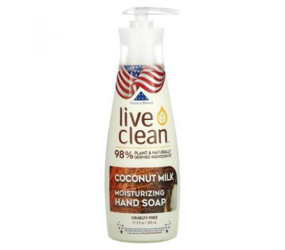 Live Clean, Moisturizing Liquid Hand Soap, Coconut Milk, 11.3 fl oz (335 ml)