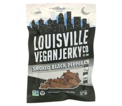 Louisville Vegan Jerky Co, Копченый черный перец, 85,05 г (3 унции)