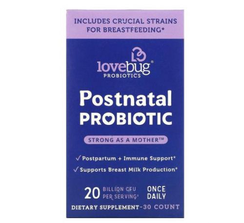 LoveBug Probiotics, Postnatal Probiotic, 20 Billion CFU, 30 Count