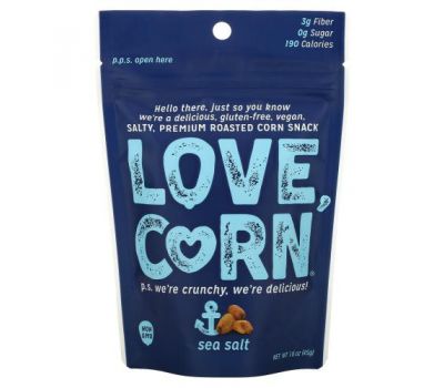 Love Corn, Premium Roasted Corn, Sea Salt, 1.6 oz (45 g)