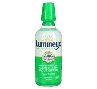 Lumineux Oral Essentials, сертифікований нетоксичний ополіскувач для порожнини рота для очищення та свіжості, з м’ятою, 473 мл (16 унцій)