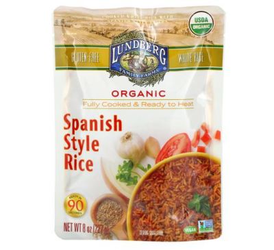 Lundberg, Organic Fully Cooked & Ready To Heat, Spanish Style Rice, 8 oz (227 g)