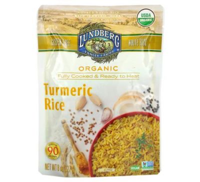 Lundberg, Organic Fully Cooked & Ready To Heat, Turmeric Rice, 8 oz (227 g)
