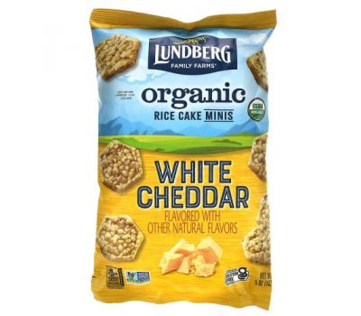 Lundberg, Organic Rice Cake Minis, White Cheddar, 5 oz (142 g)