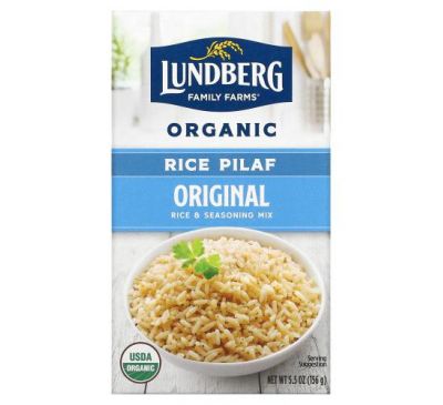 Lundberg, Органический рисовый плов, смесь из риса и приправ, 156 г (5,5 унции)