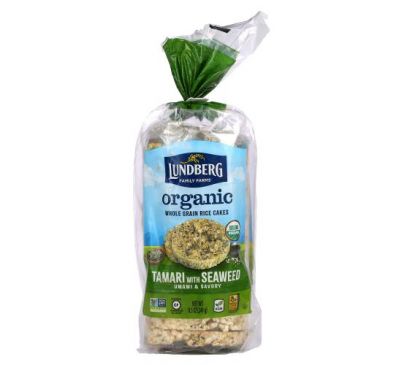Lundberg, Organic Whole Grain Rice Cakes, Tamari with Seaweed, 8.5 oz (241 g)