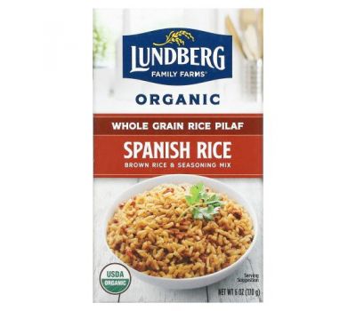 Lundberg, Organic Whole Grain Rice & Seasoning Mix, Spanish Rice, 6 oz (170 g)