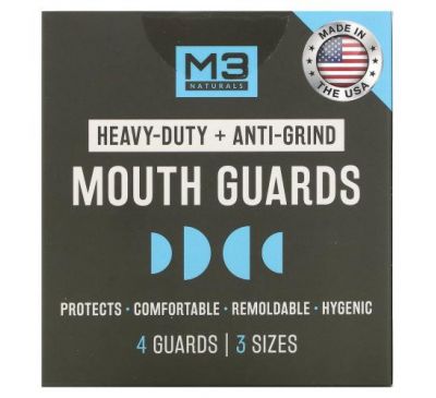 M3 Naturals, Mouth Guards, 3 Sizes, 4 Guards