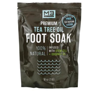 M3 Naturals, Premium Tea Tree Oil Foot Soak, 16 oz (1 lb)
