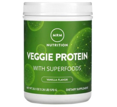 MRM, Veggie Protein with Superfoods, Vanilla, 1.26 lb (570 g)