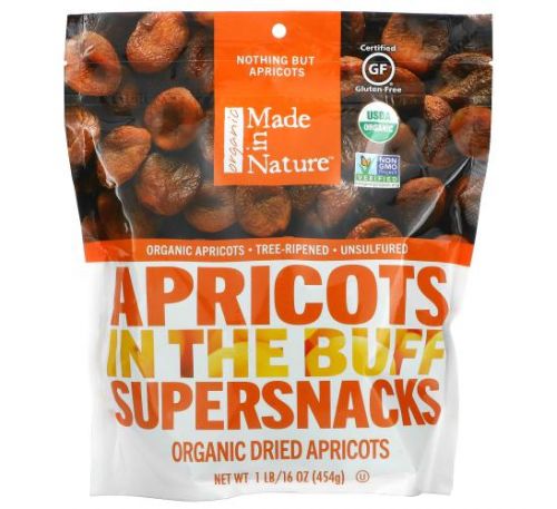 Made in Nature, органічні сушені абрикоси, натуральний суперснек, 454 г (1 фунт)