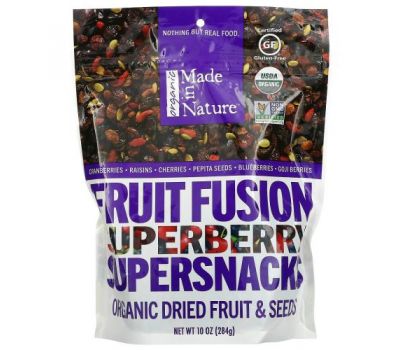 Made in Nature, органічні сушені фрукти й насіння, суперснеки з органічними фруктами та суперягодами, 284 г (10 унцій)