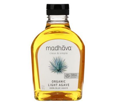 Madhava Natural Sweeteners, Organic Golden Light Blue Agave, 23.5 oz (667 g)