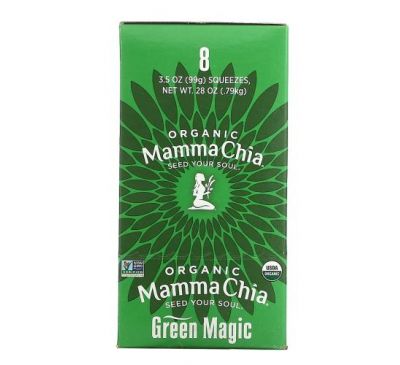Mamma Chia, Organic Chia Squeeze, Vitality Snack, Green Magic, 8 Squeezes, 3.5 oz (99 g) Each