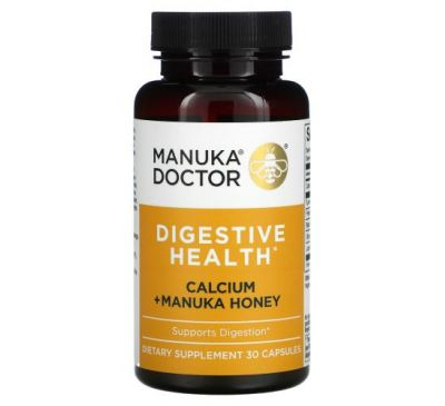 Manuka Doctor, Здоровье пищеварительной системы, кальций и мед манука, 30 капсул