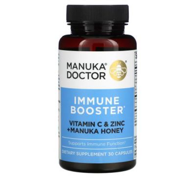 Manuka Doctor, Immune Booster, Vitamin C & Zinc + Manuka Honey, 30 Capsules