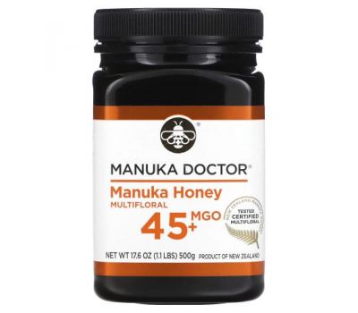 Manuka Doctor, Многоцветковый мед манука, MGO 45+, 500 г (1,1 фунта)