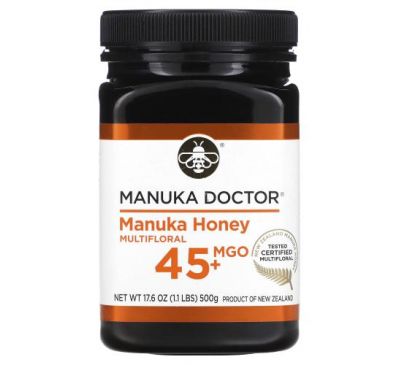 Manuka Doctor, Многоцветковый мед манука, MGO 45+, 500 г (1,1 фунта)