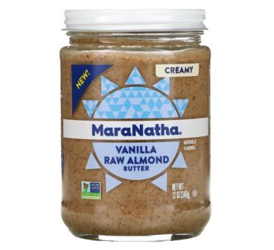 MaraNatha, Raw Almond Butter, Creamy, Vanilla, 12 oz ( 340 g)