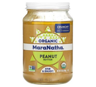 MaraNatha, органічне арахісове масло, хрустке, 454 г (16 унцій)