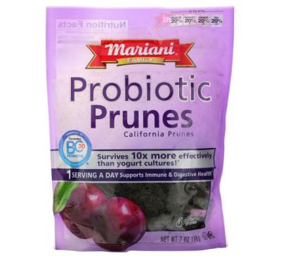 Mariani Dried Fruit, Family, Probiotic Prunes, 7 oz (198 g)