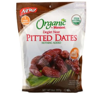 Mariani Dried Fruit, Organic Deglet Noor Pitted Dates, 8 oz ( 227 g)