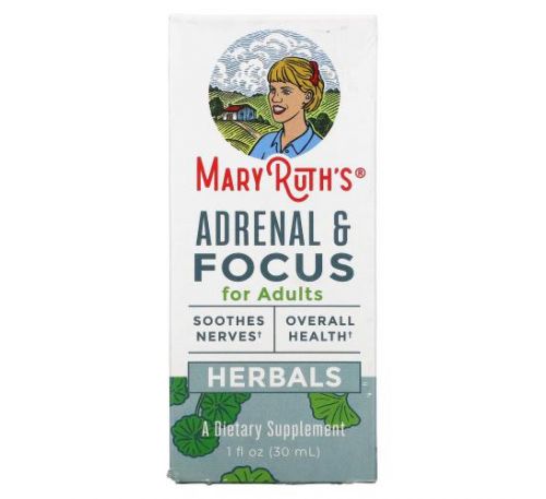 MaryRuth Organics, Herbals, Adrenal & Focus For Adults, 1 fl oz (30 ml)
