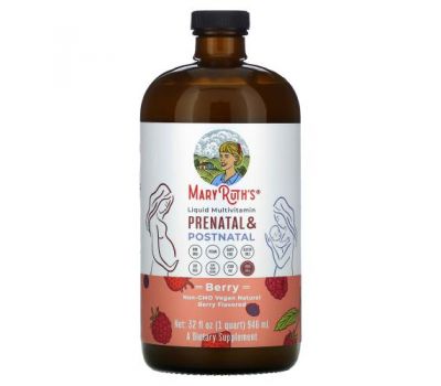 MaryRuth Organics, Liquid Multivitamin Prenatal & Postnatal, Berry, 32 oz (946 ml)