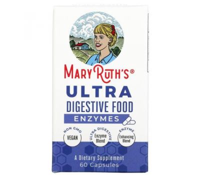 MaryRuth Organics, Ultra Digestive Food, Enzymes, 60 Capsules