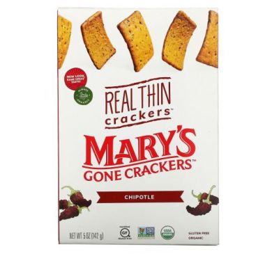 Mary's Gone Crackers, Real Thin Crackers, Chipotle,  5 oz (142 g)