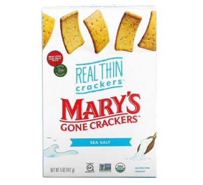 Mary's Gone Crackers, Real Thin Crackers, Sea Salt, 5 oz (142 g)