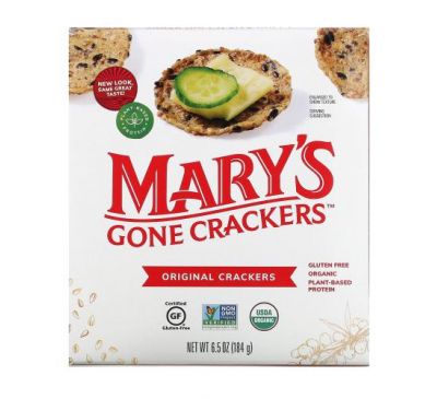 Mary's Gone Crackers, крекери, класичний смак, 184 г (6,5 унцій)