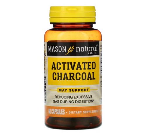 Mason Natural, Активоване вугілля, 60 капсул