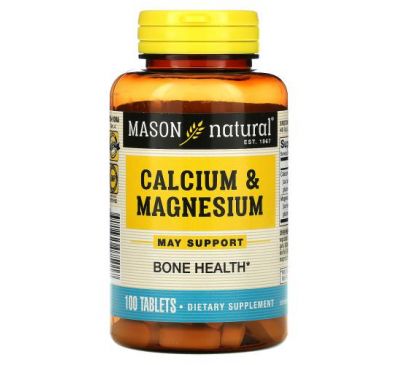 Mason Natural, Calcium & Magnesium, 100 Tablets