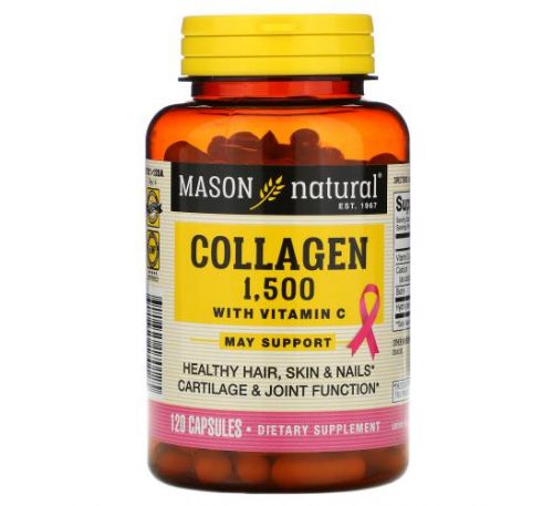 Mason Natural, Колаген 1500 з вітаміном С, 120 капсул