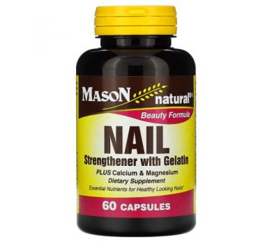 Mason Natural, Nail Strengthener with Gelatin, 60 Capsules