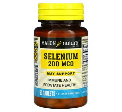 Mason Natural, Selenium, 200 mcg, 60 Tablets