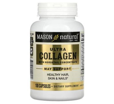 Mason Natural, Ultra Collagen с концентратом хвоща, 100 капсул