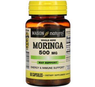 Mason Natural, Whole Herb Moringa, 500 mg, 60 Capsules
