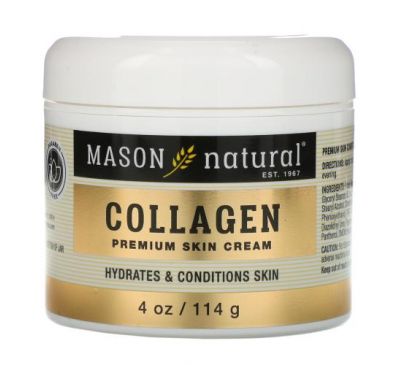Mason Natural, крем для шкіри з колагеном преміальної якості, з запахом груші, 114 г (4 унції)