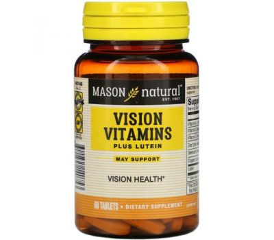 Mason Natural, вітаміни для зору з лютеїном, 60 таблеток