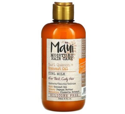 Maui Moisture, Curl Quench + Coconut- Oil, Curl Milk, For Thick, Curly Hair, 8 fl oz (236 ml)