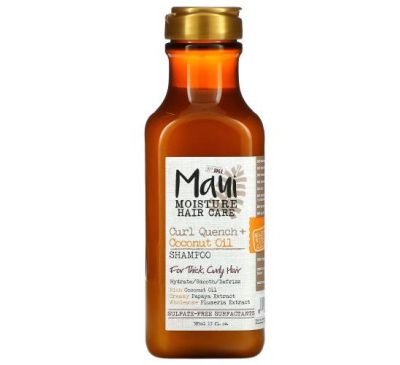 Maui Moisture, Curl Quench + Coconut Oil, шампунь для густых и вьющихся волос, 385 мл (13 жидк. Унций)