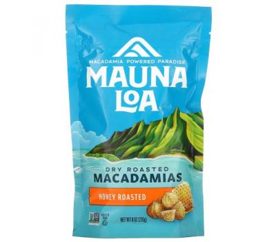 Mauna Loa, Dry Roasted Macadamias, обжаренный с медом, 226 г (8 унций)