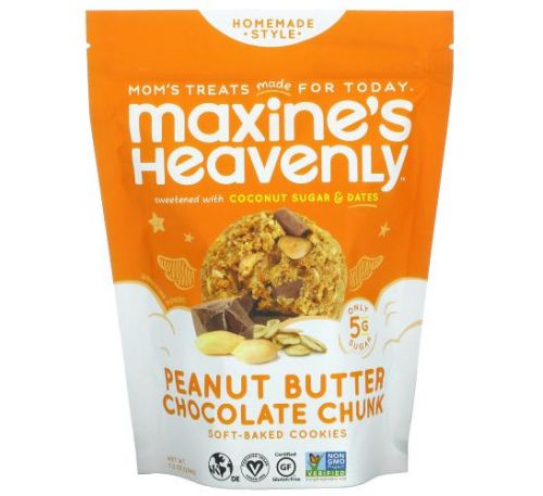 Maxine's Heavenly, Soft-Baked Cookies, Peanut Butter Chocolate Chunk, 7.2 oz (204 g)